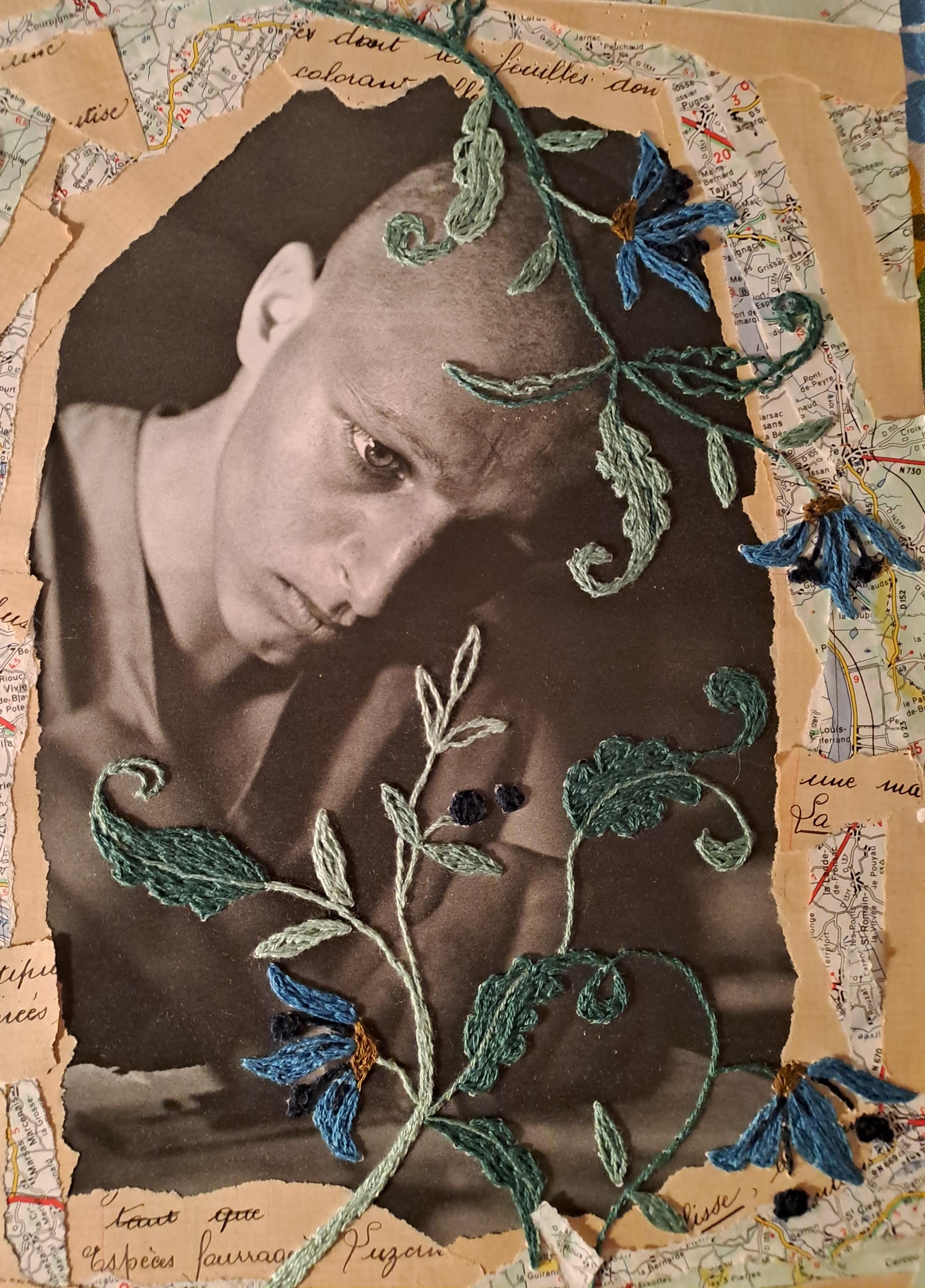 Photos et papiers brodés