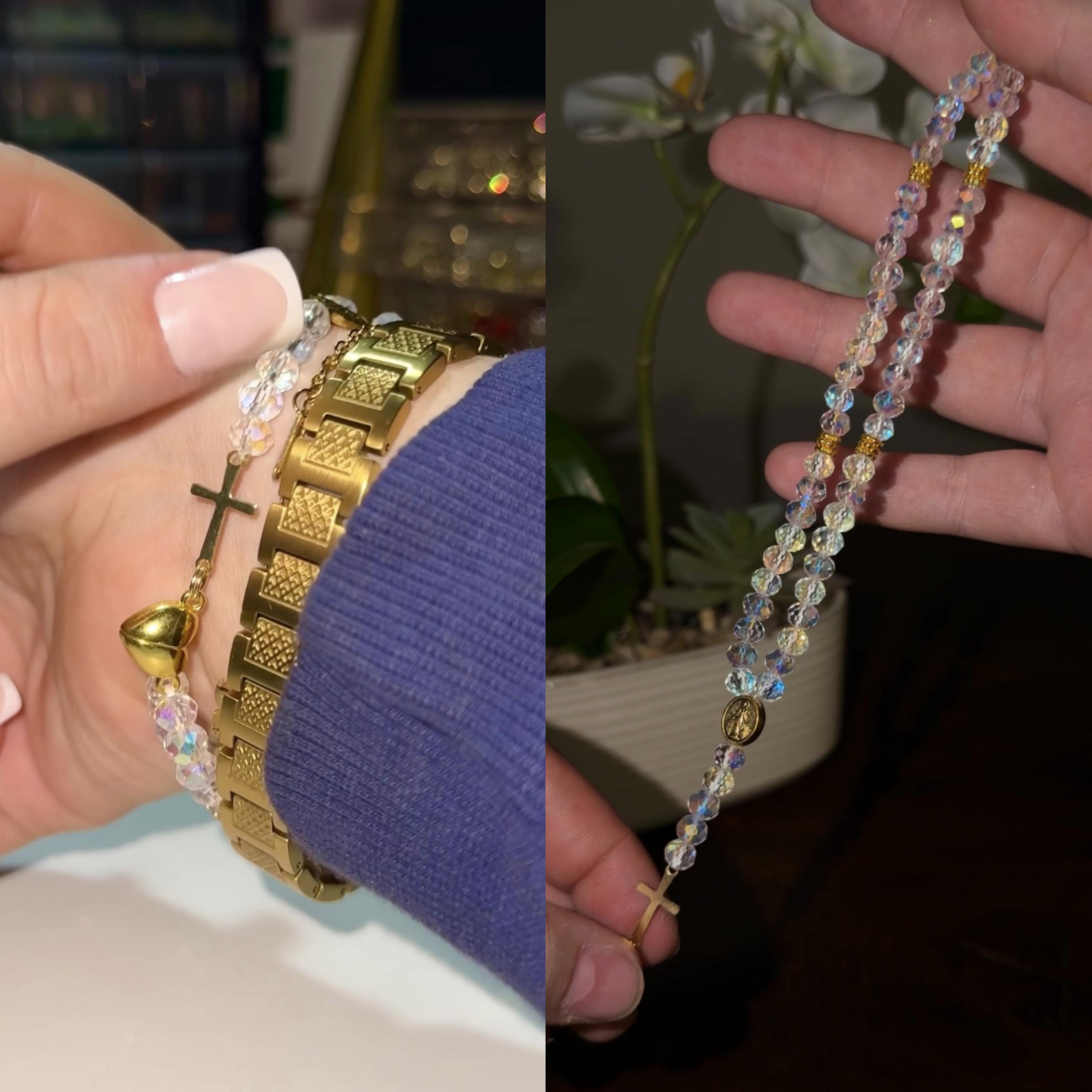 Bracelets qui se transforme en chapelet pour prier à n’importe quel moment de la journée
fait main by Los Santos Jewelry