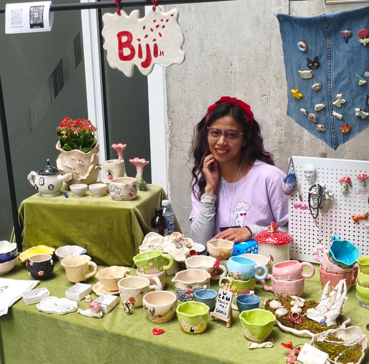 Handmade Ceramics: Organically shaped mugs, tea cups, and matchas adorned with playful 3D sculptures, starry glazes, and hand-painted details—crafted using non-toxic, food-safe glazes.Character Design & Pop Culture: Driven by a passion for character design and the world of anime, the artist occasionally creates fan-art inspired pieces, bringing nostalgic and vibrant characters to life in ceramic form.Illustrated Books & Keepsakes: Heartfelt picture books and matching handcrafted ornaments designed to connect families and art lovers through themes of kindness, light, and wonder.  Intentional Craftsmanship: Slow, thoughtful creation right here in Kaunas, ensuring every single item carries its own unique personality and playful heart.