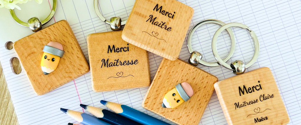 Cadeau fin d'année scolaire merci maître, merci maîtresse porte clés