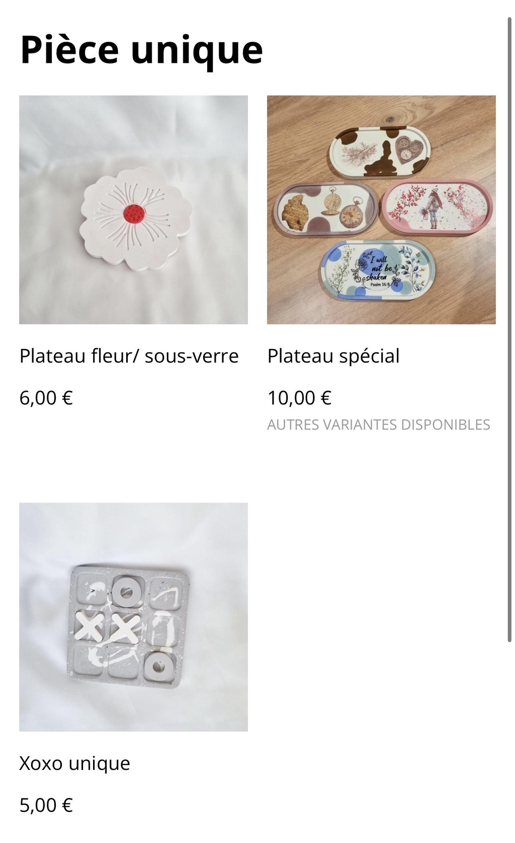 Pièce unique résine 