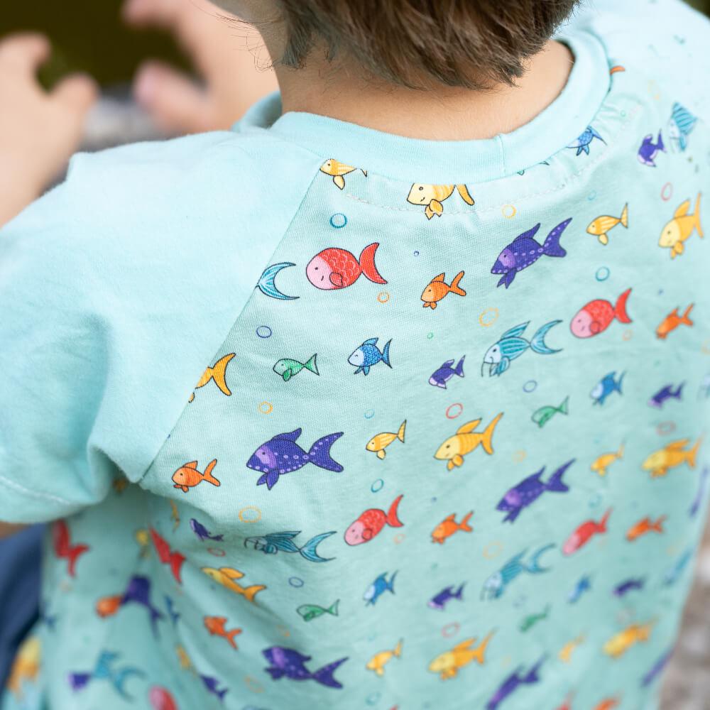 T-shirt manches courtes enfant coupe raglan en coton bio GOTS