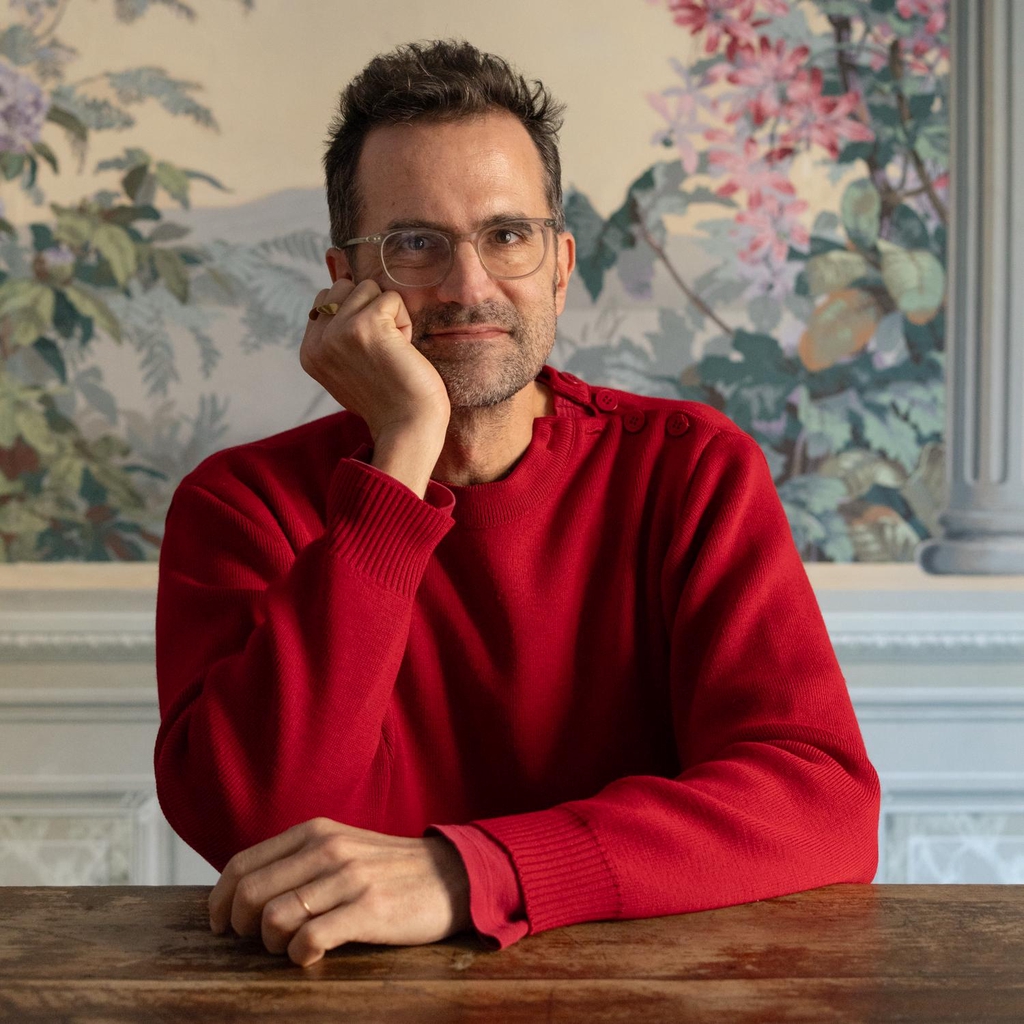 Portrait of photographer Baptiste Lignel, made by 9 year old Léon Lignel.