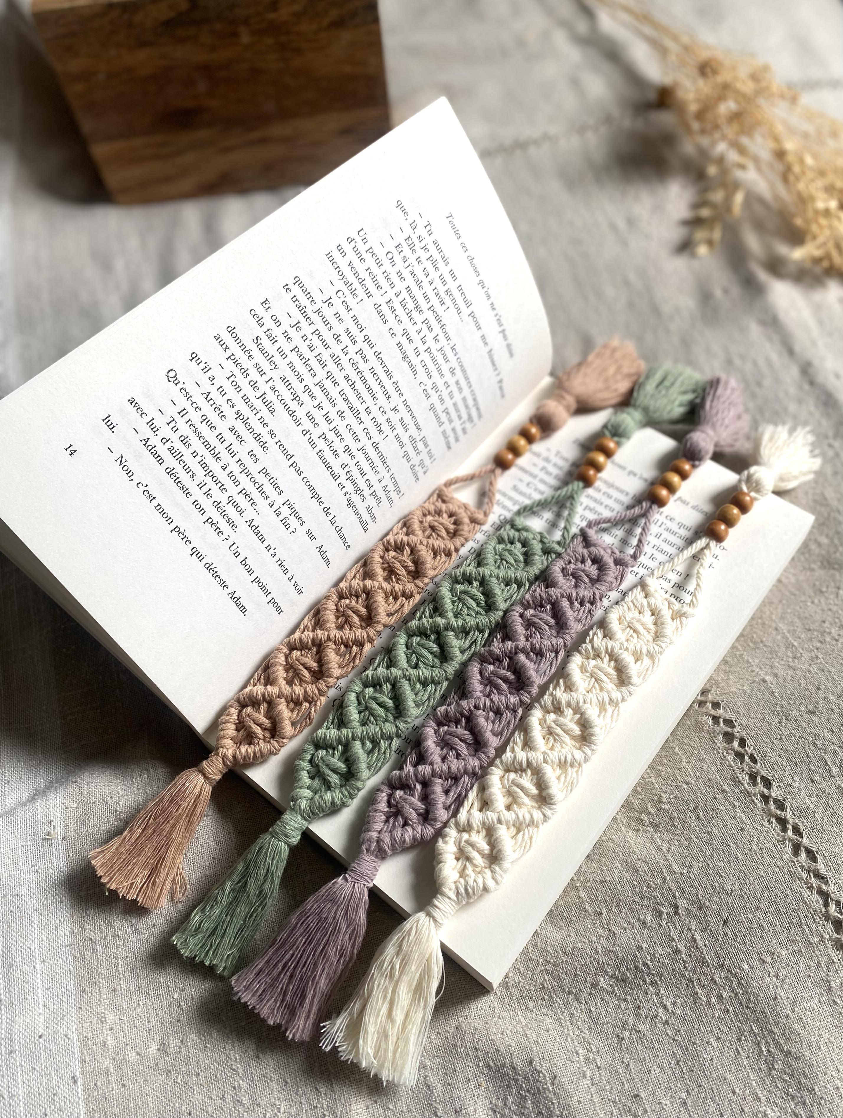Marque-pages artisanaux en macramé faits main – idée cadeau originale et bohème par #Marianelya