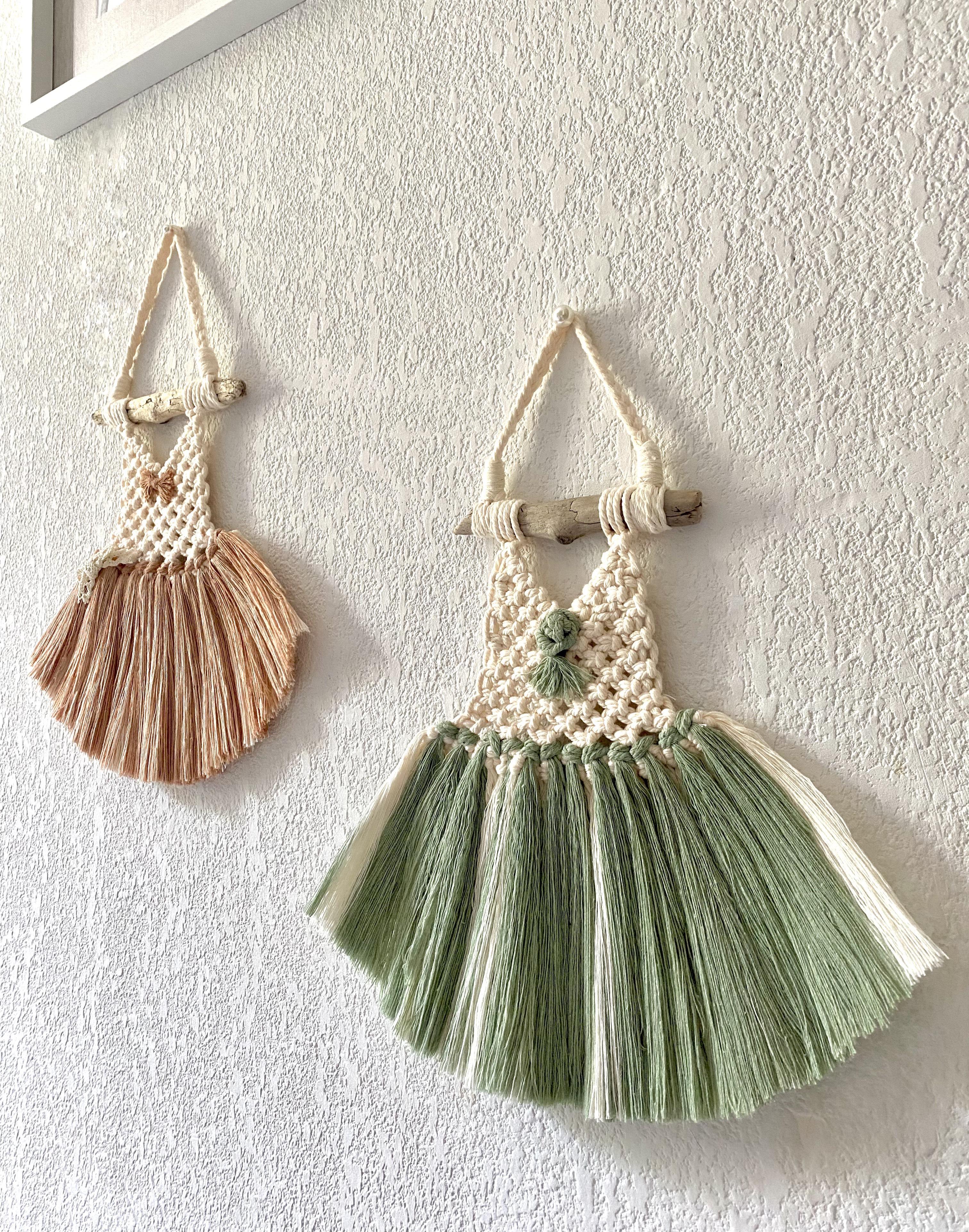 Suspensions murales en macramé faites main – décoration bohème et artisanale pour intérieur naturel par #Marianelya
