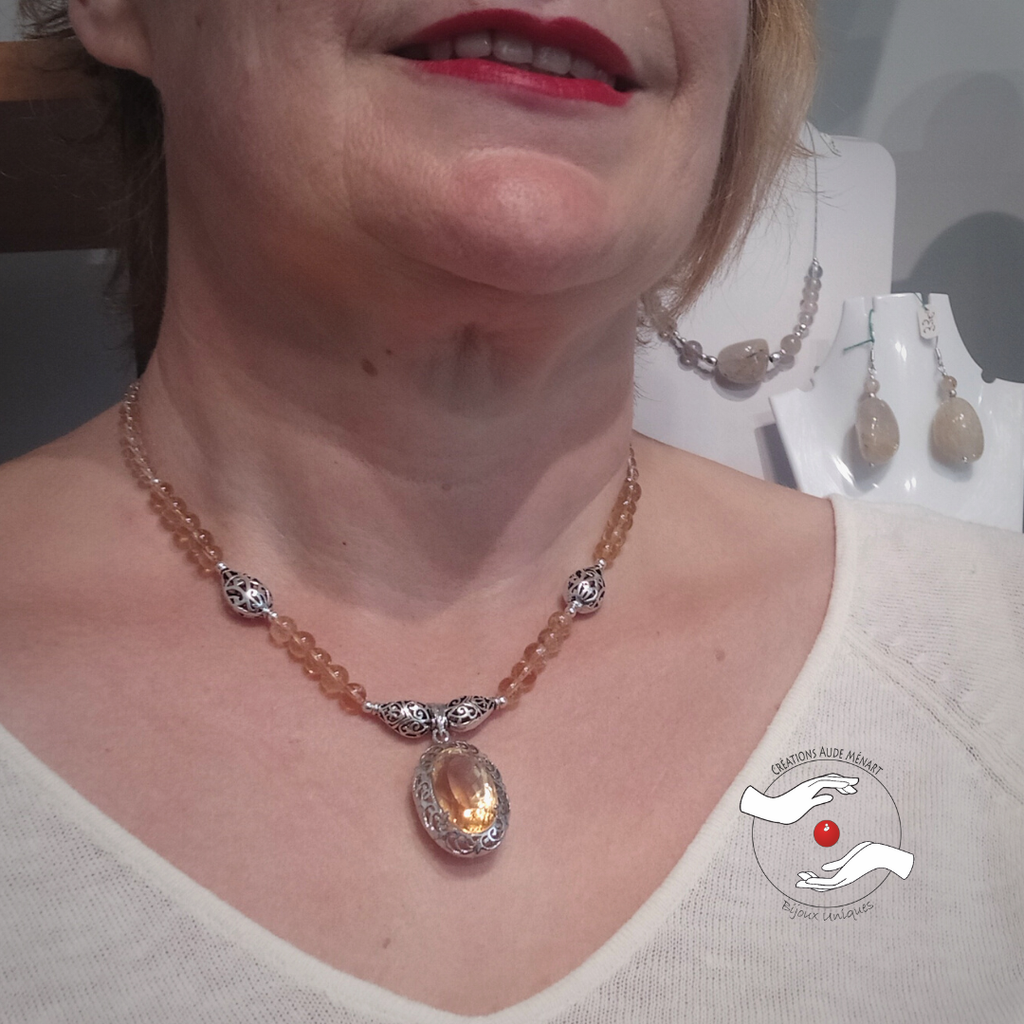 Bijoux uniques en pierres naturelles, perles d'eau douce,