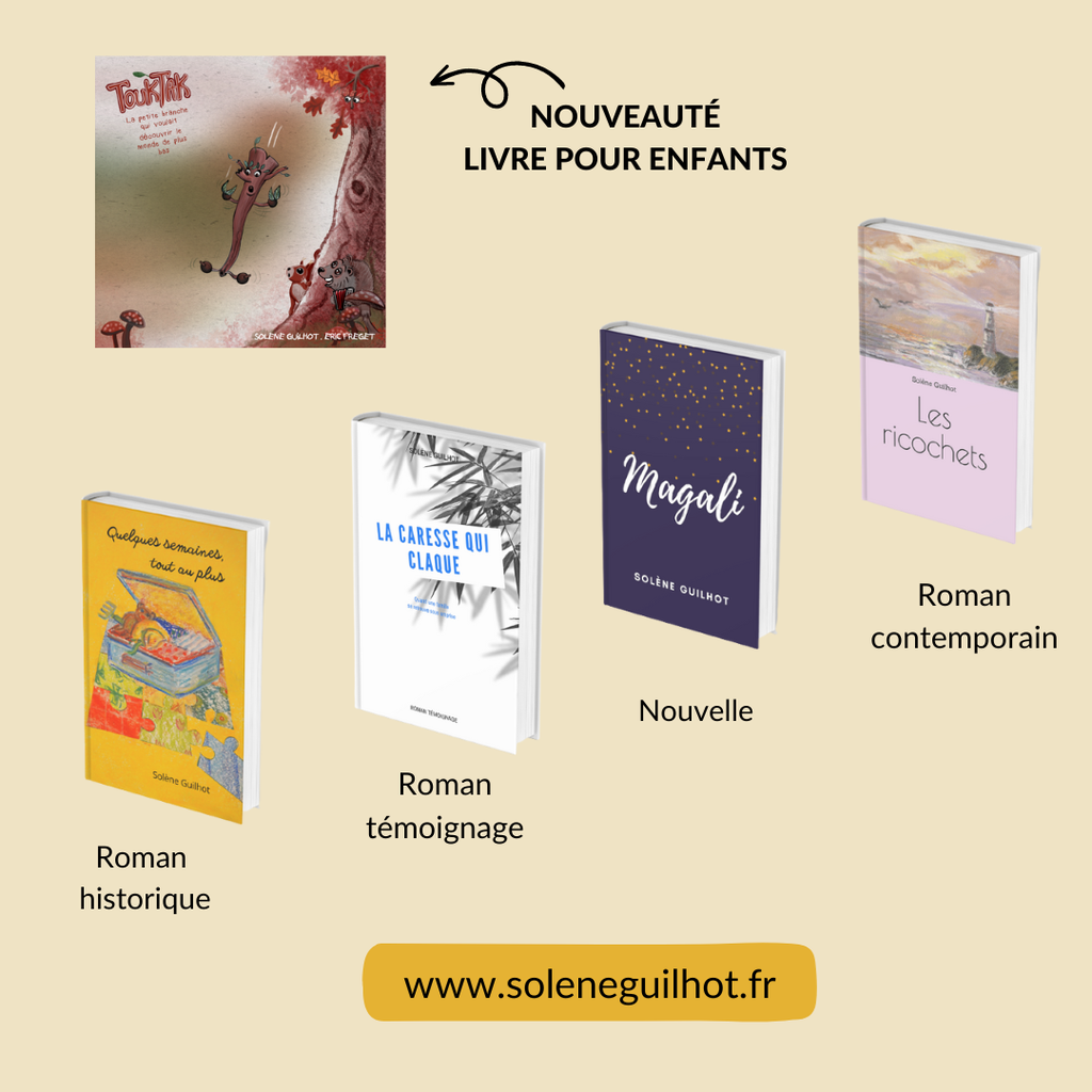 Quelques semaines, tout au plus
La caresse qui claque
Les ricochets
Magali
