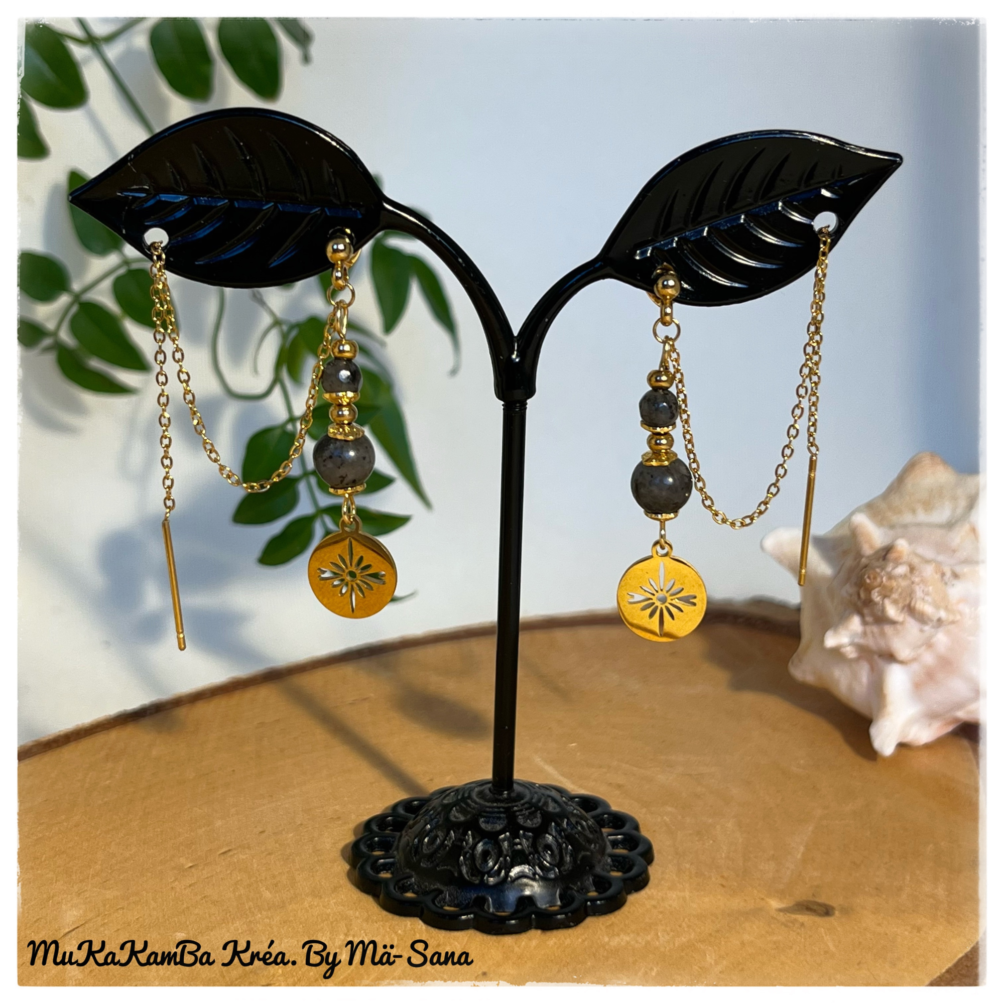 Boucles d'oreilles Acier doré