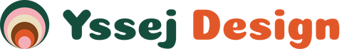 Logo YSSEJ DESIGN. La palette de couleurs est étendue, assumée et reflète parfaitement l'univers YSSEJ DESIGN : un art contrôlé, rétro-contemporain s'alignant avec l'ADN de la marque.