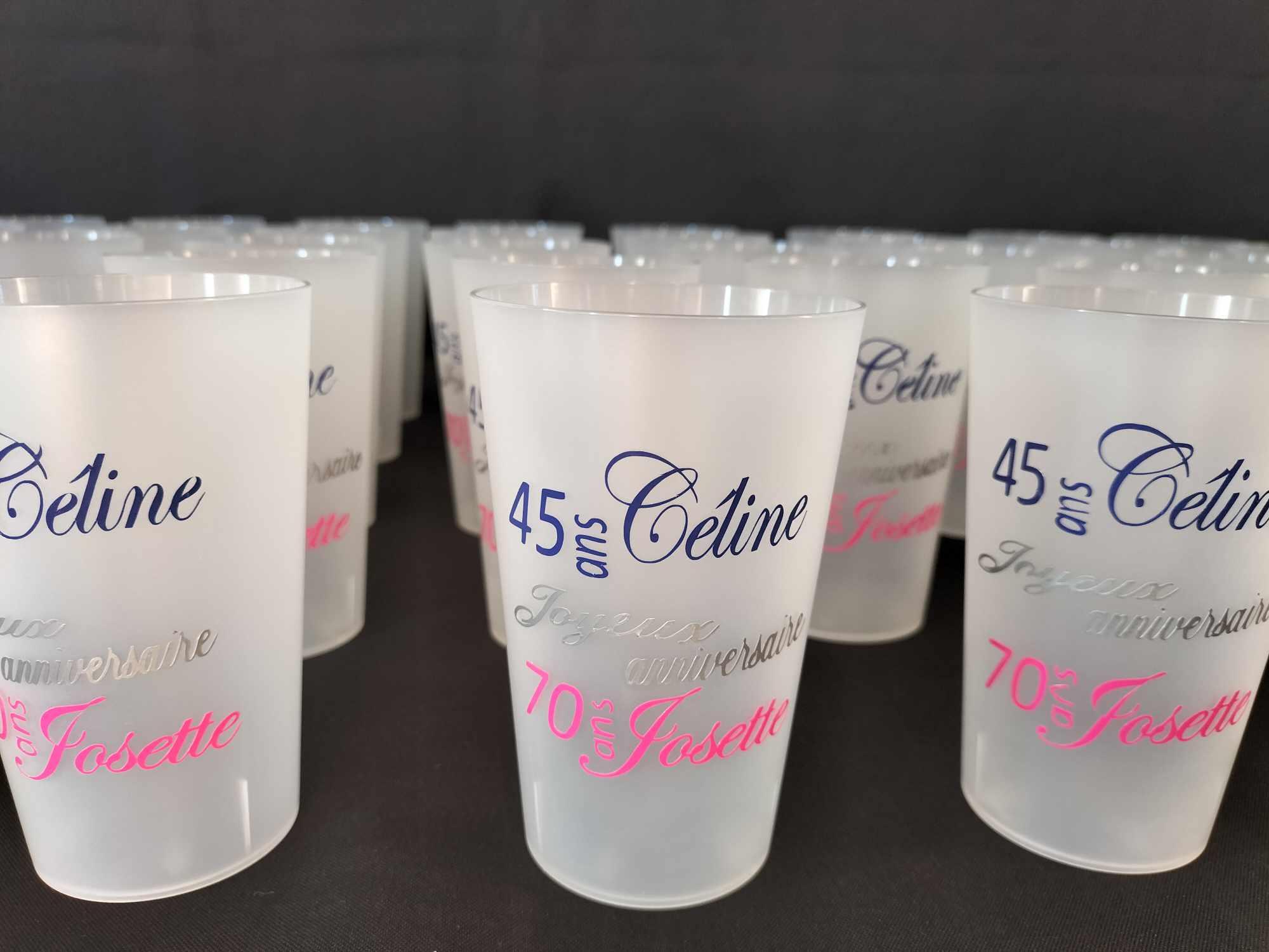 Verres personnalisés avec texte ou prénom - cadeau unique et original