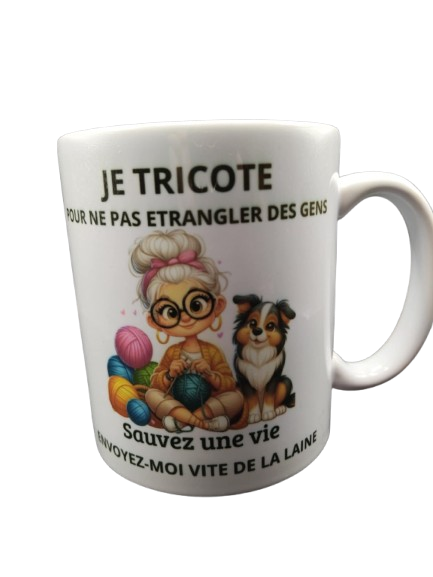 Mug personnalisé humour tricot: idée cadeau originale et rigolote - Les Ré-Créations de Mina.