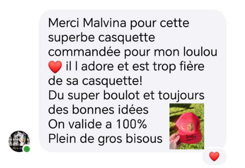 Casquette personnalisable avec texte au choix