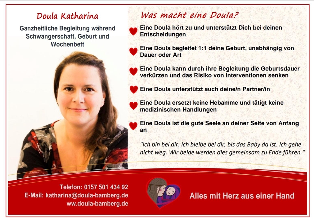 Ein Foto von mir mit dem Text was eine Doula ist