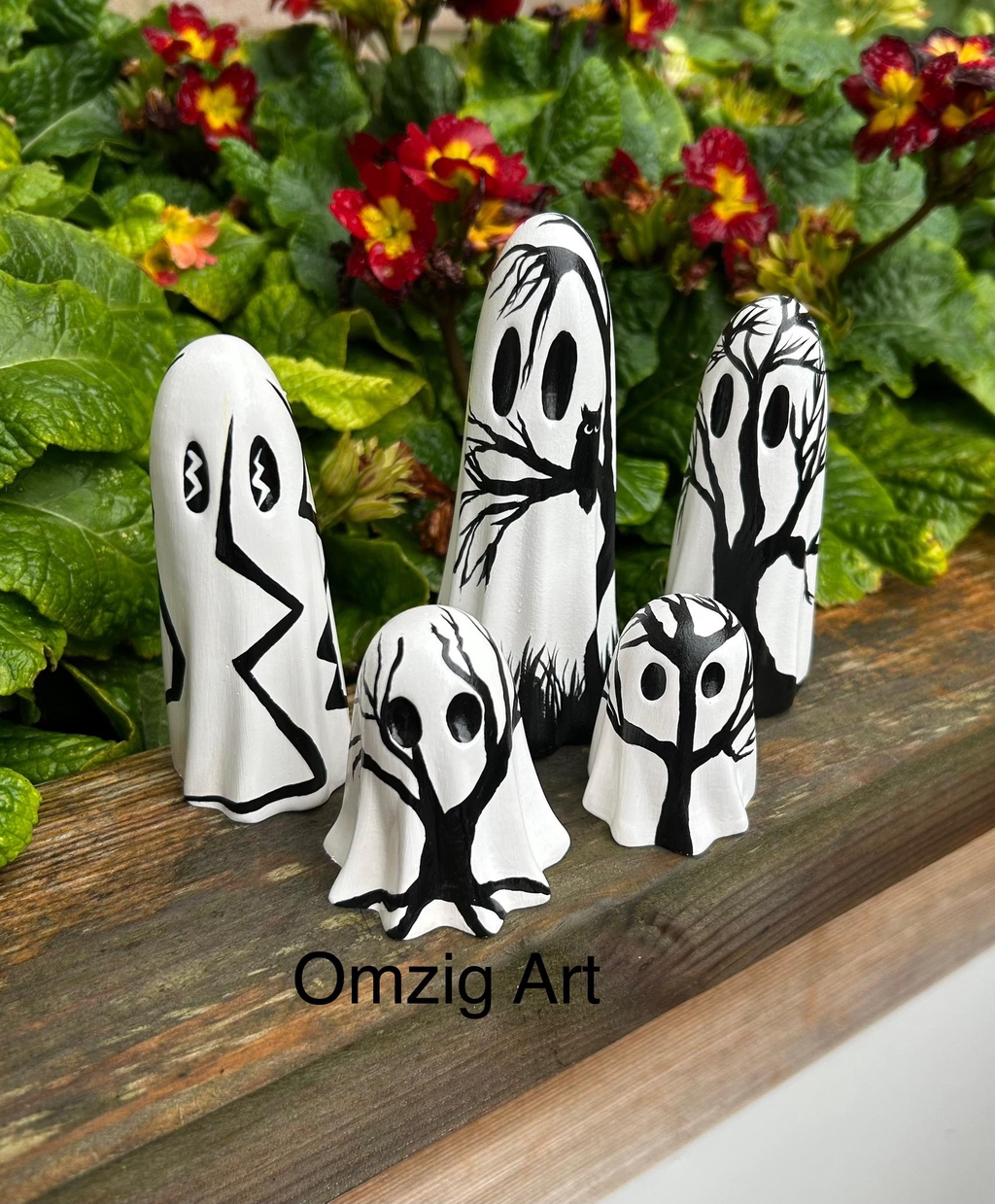Handmade, hand painted, ghosts, owls, skulls and more 