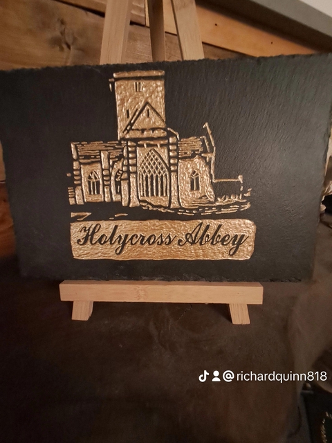 Hand carved and painted slate craft 