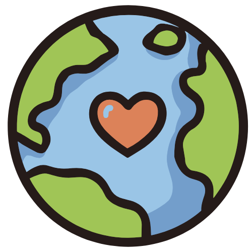 Love heart on planet Earth.
Planet-Kind Materials.