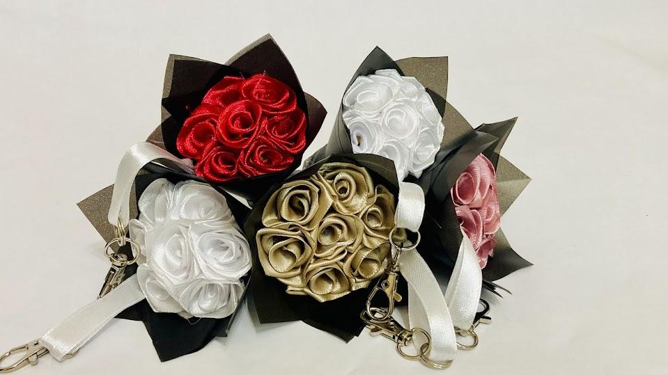Forever Flowers mini rose keyrings