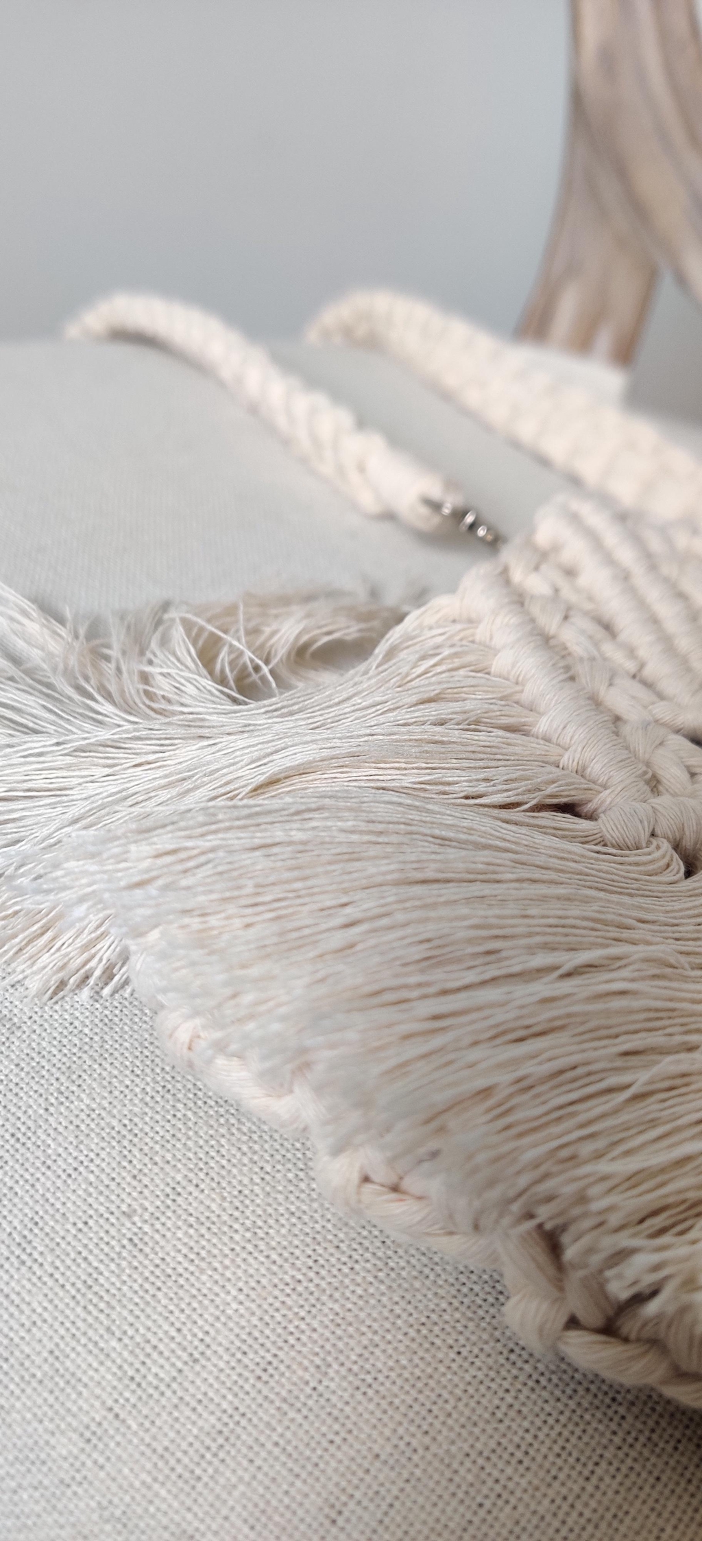 Franges macramé coton sac