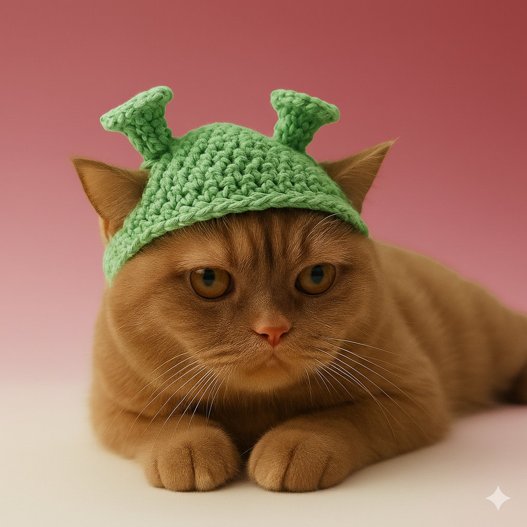 Chapeaux et bonnets mignons pour chats au crochet. 