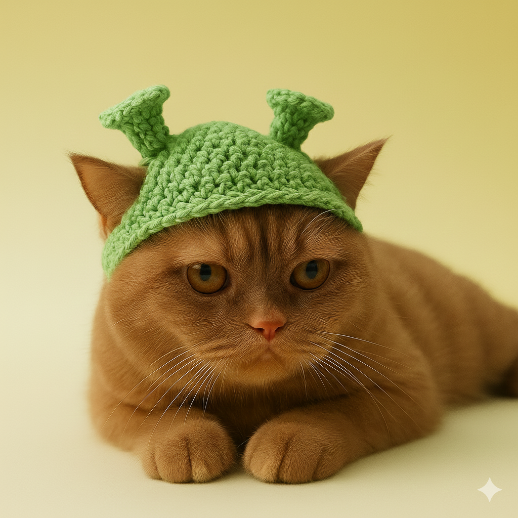 Chapeaux et bonnets mignons pour chats au crochet. 