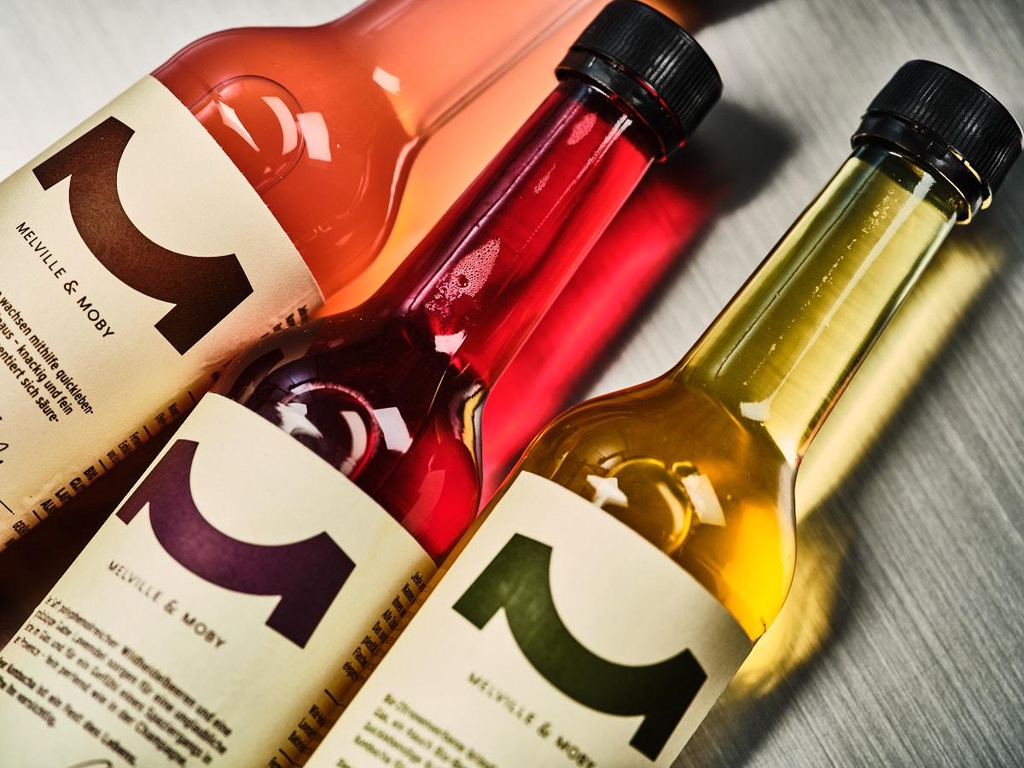 Drei Sorten Melville & Moby Kombucha