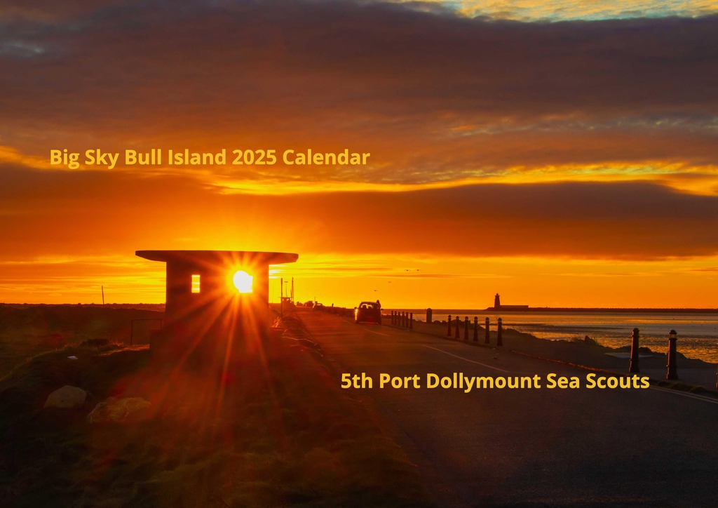 So thrilled to share our 2025 Calendar with you featuring beautiful photos of skyscapes above Bull Island taken by local photographers 