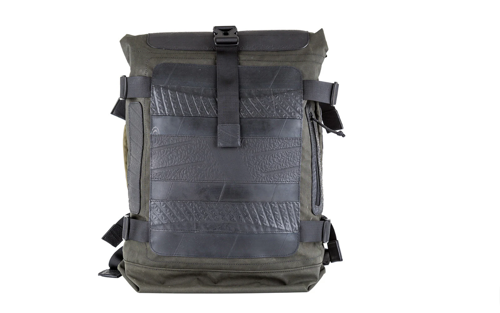 Water-resistant roll-top rucksack - durable canvas & inner-tube, 25–30 L
