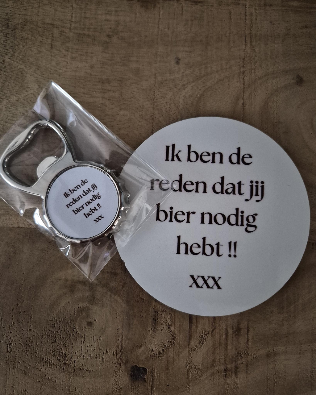 Onderzetters met teksten en eigenontwerpen 