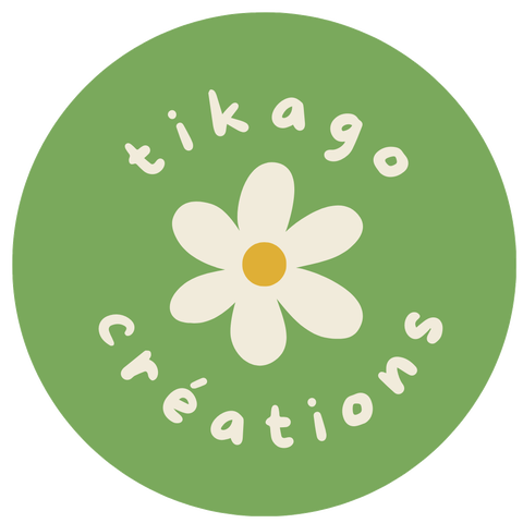 Logo Tikago Créations, fleurs et plantes en crochet 