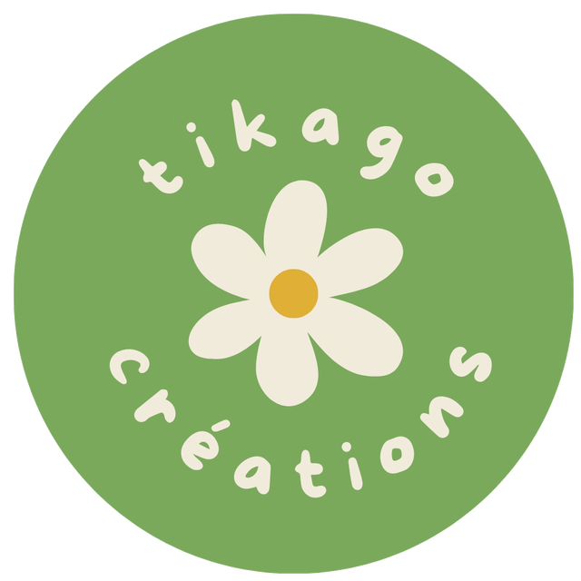 Logo Tikago Créations, fleurs et plantes en crochet 