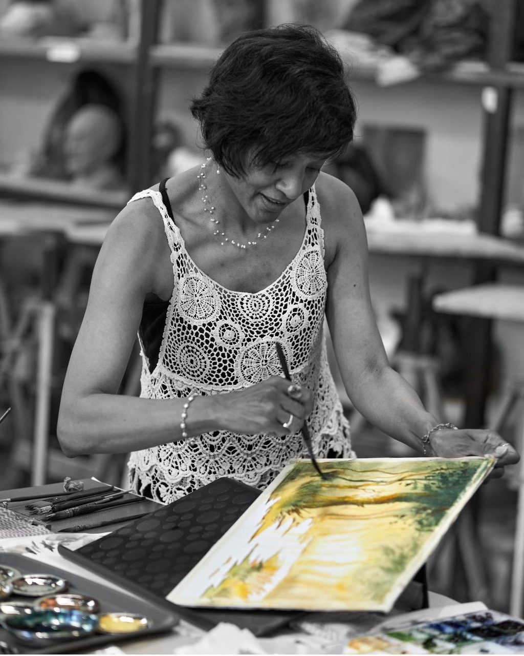 Photo of Joanne DeBrass painting