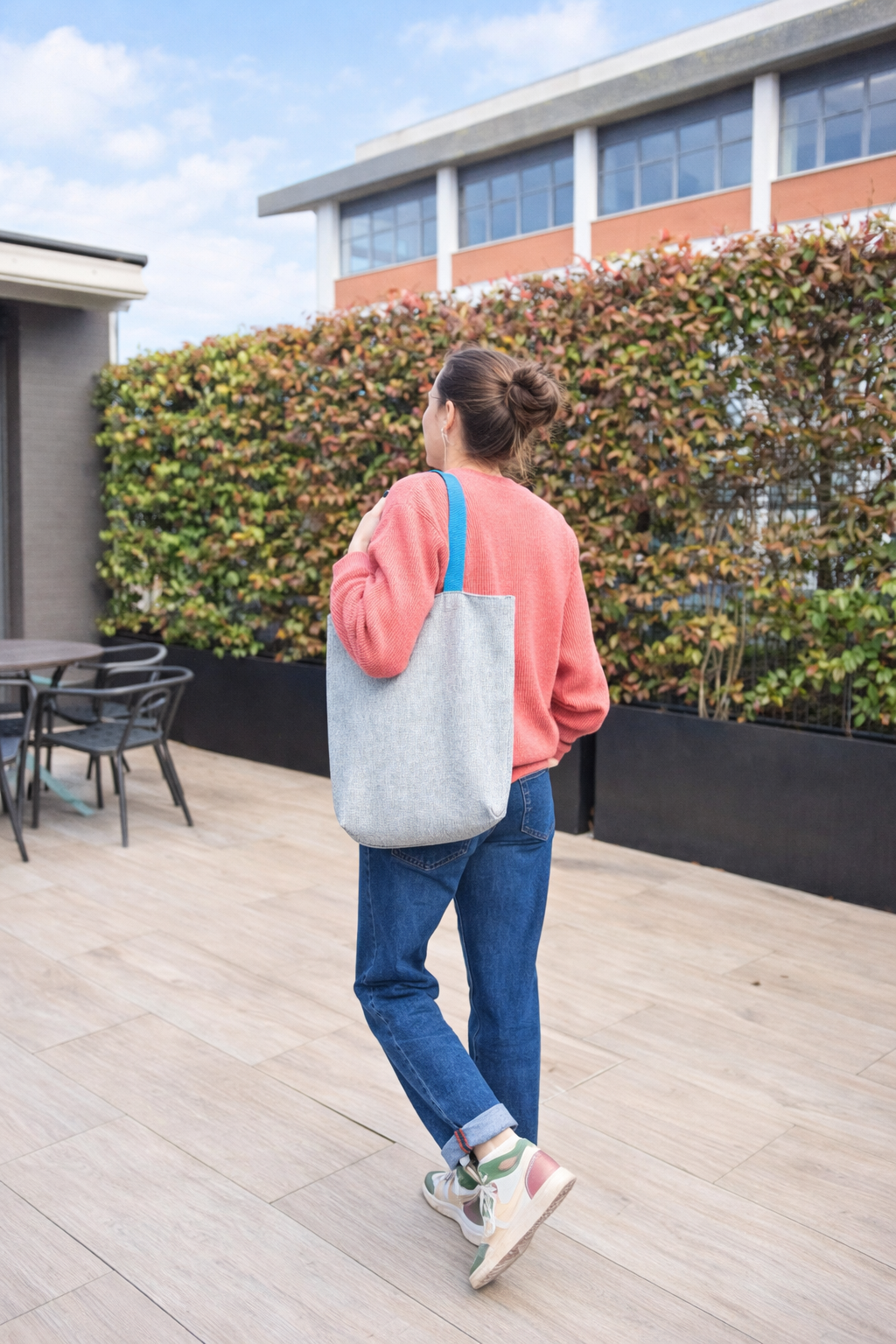 Sac en velours bleu fait-main: création artisanale