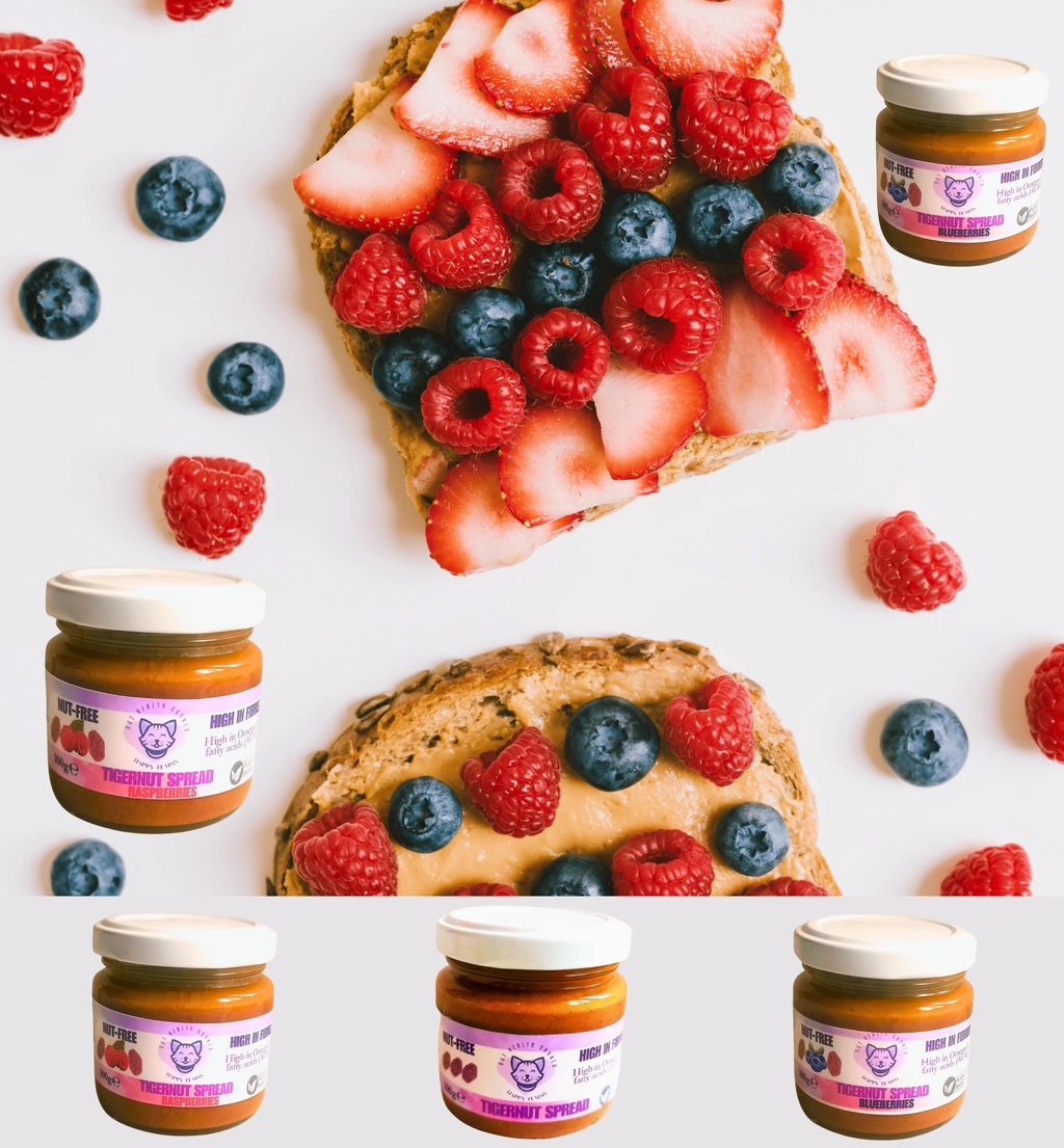 Tartines de souchet avec fruits rouges