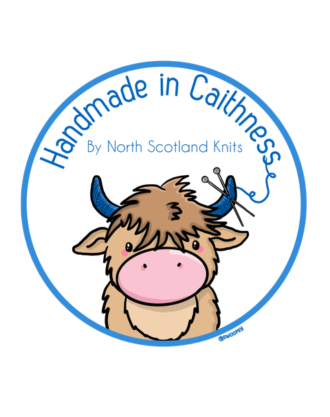 Hand made in Caithness, by North Scotland Knits.