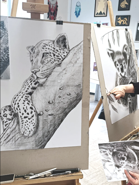Atelier fusain sur Amiens - Ateliers créatif dessin Amiens - Atelier créatif KoWork'art fusain - KoWork'art atelier fusain pendant les vacances d'été