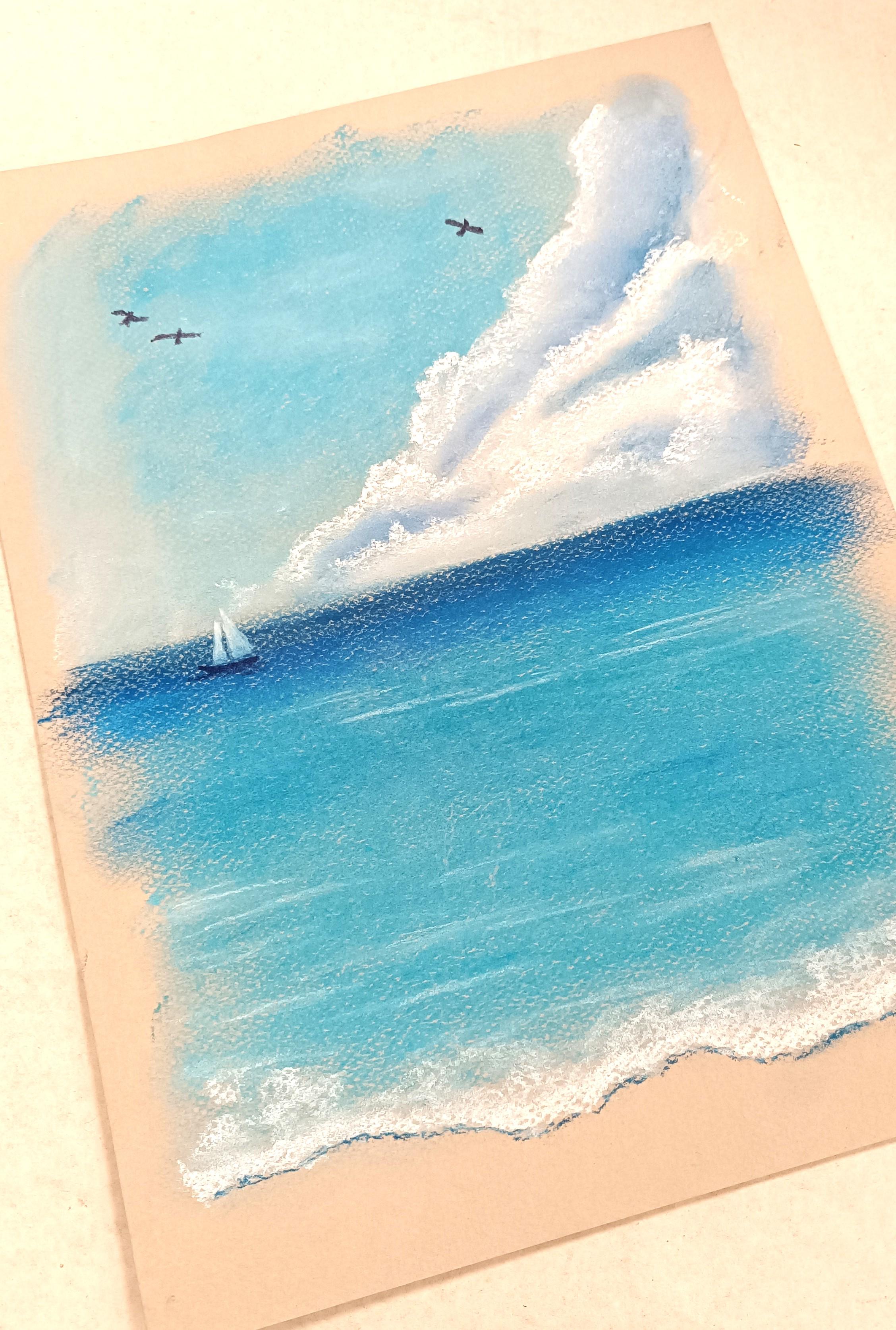 Atelier pastel sur Amiens - Ateliers créatif pastel paysage de mer - Atelier créatif KoWork'art pastel - Atelier pastel sur Amiens - KoWork'art atelier pastel pendant les vacances d'été