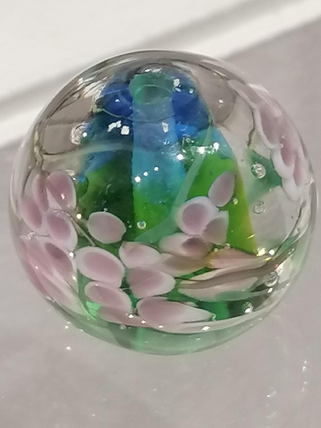 Perle en verre Bruyère Callune