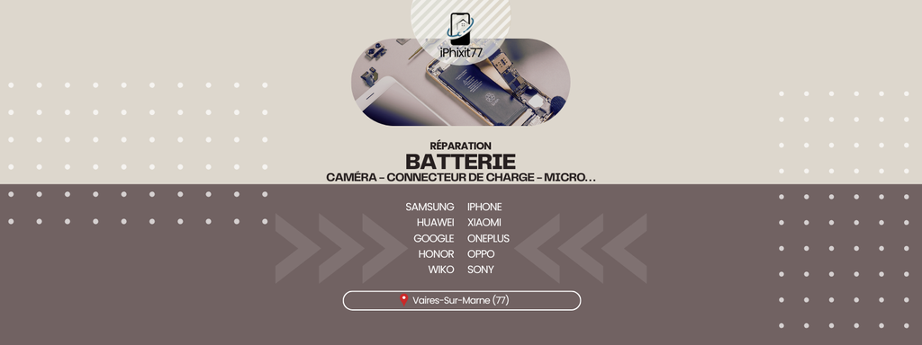Réparation téléphone batterie  connecteur de charge smartphone autour de moi
