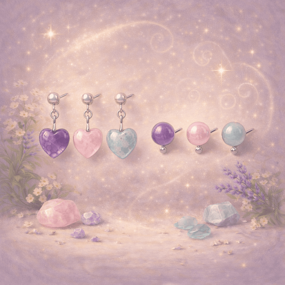 Boucles d'oreilles en pierres naturelles (améthyste, aventurine, œil de tigre...)