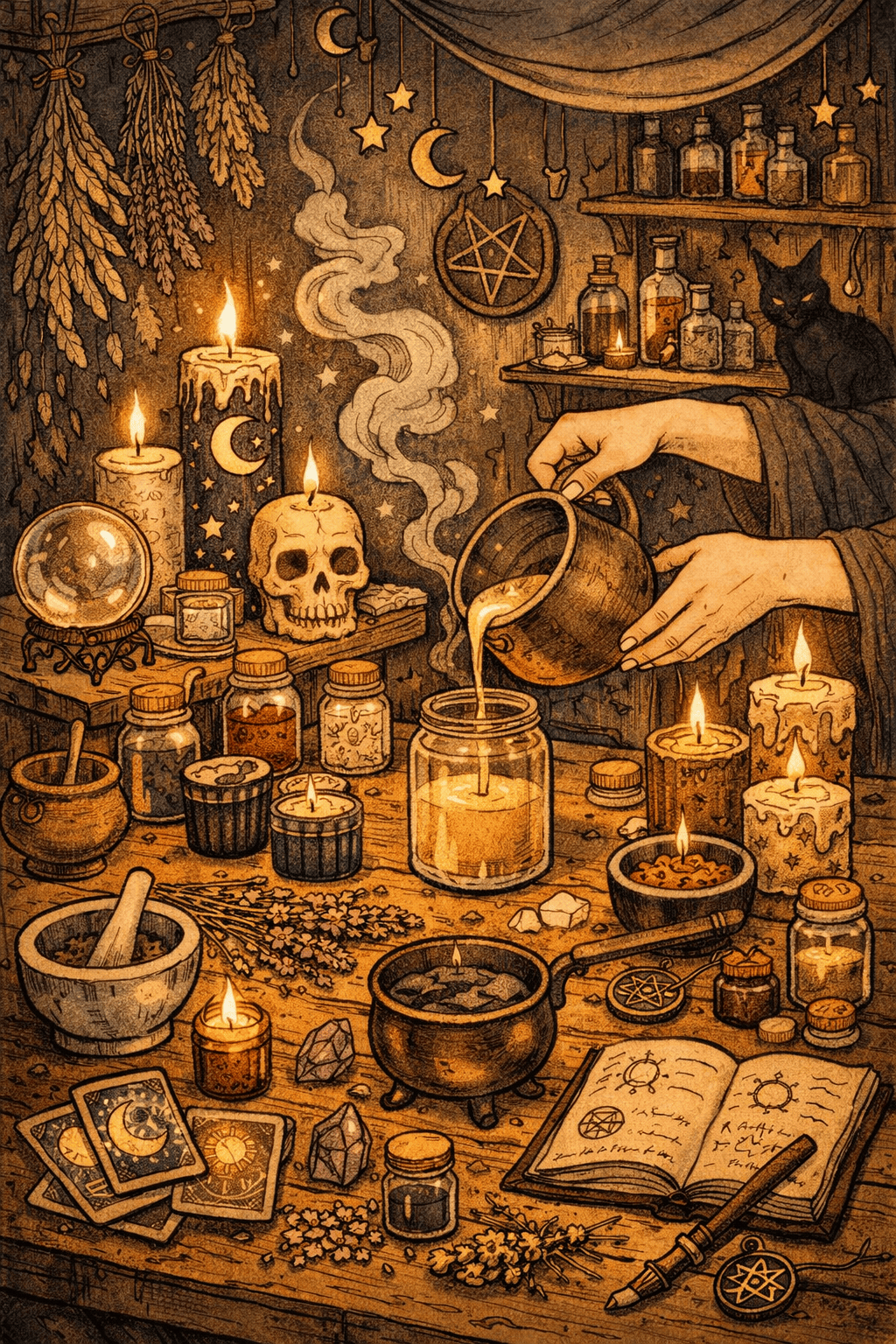 Atelier de création d'artisanat  Elixirs et Potions (bougie, fondant, brume de linge)