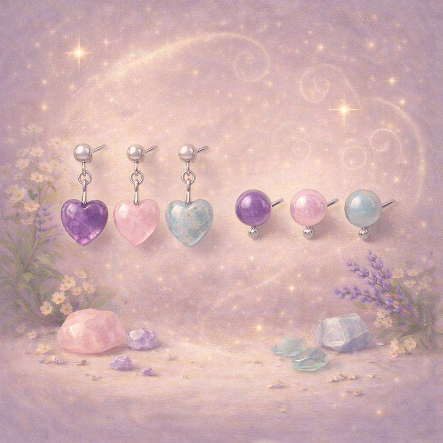 Boucles d'oreilles en pierres naturelles - Elixirs et Potions