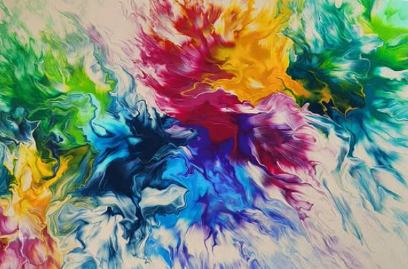 Tableaux et Bijoux en acrylique Art Fluide