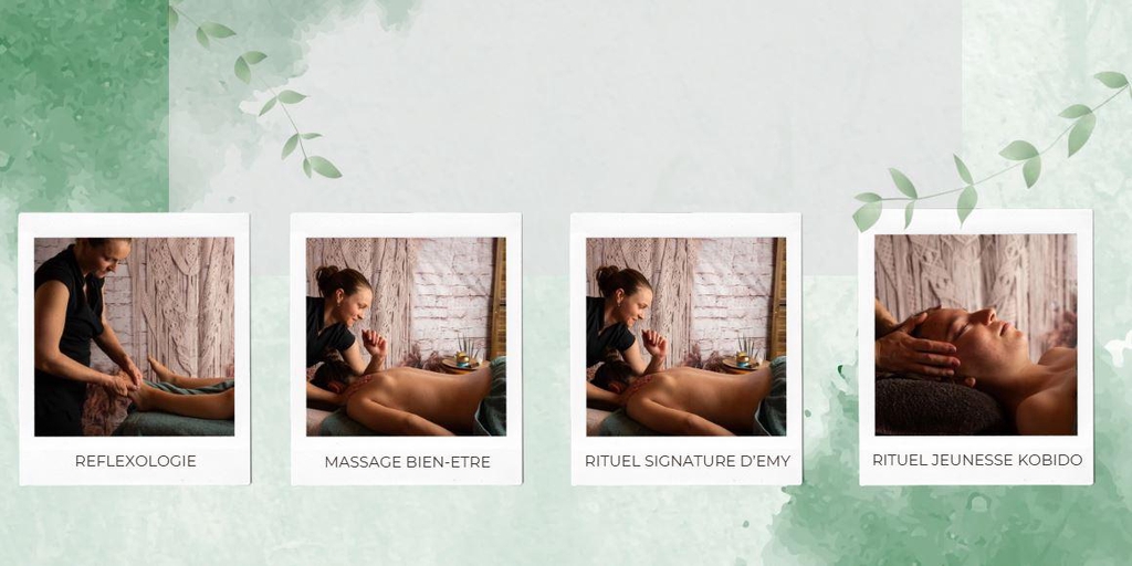 boutique en ligne pour commander vos bons et invitations cadeaux réflexologie, massages intuitifs, séance combinées massage et réflexologie ainsi que les rituels jeunesse du visage Entre Les Mains d'Emy