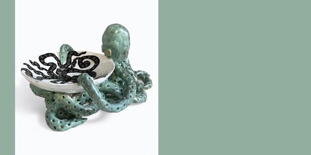 Coupe au Poulpe vert bronze