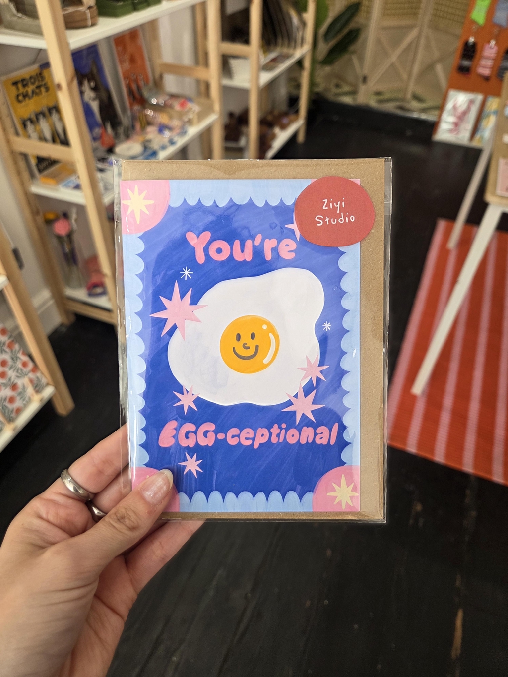 You're egg-ceptional bright coloured greetings card from Ziyi Studio