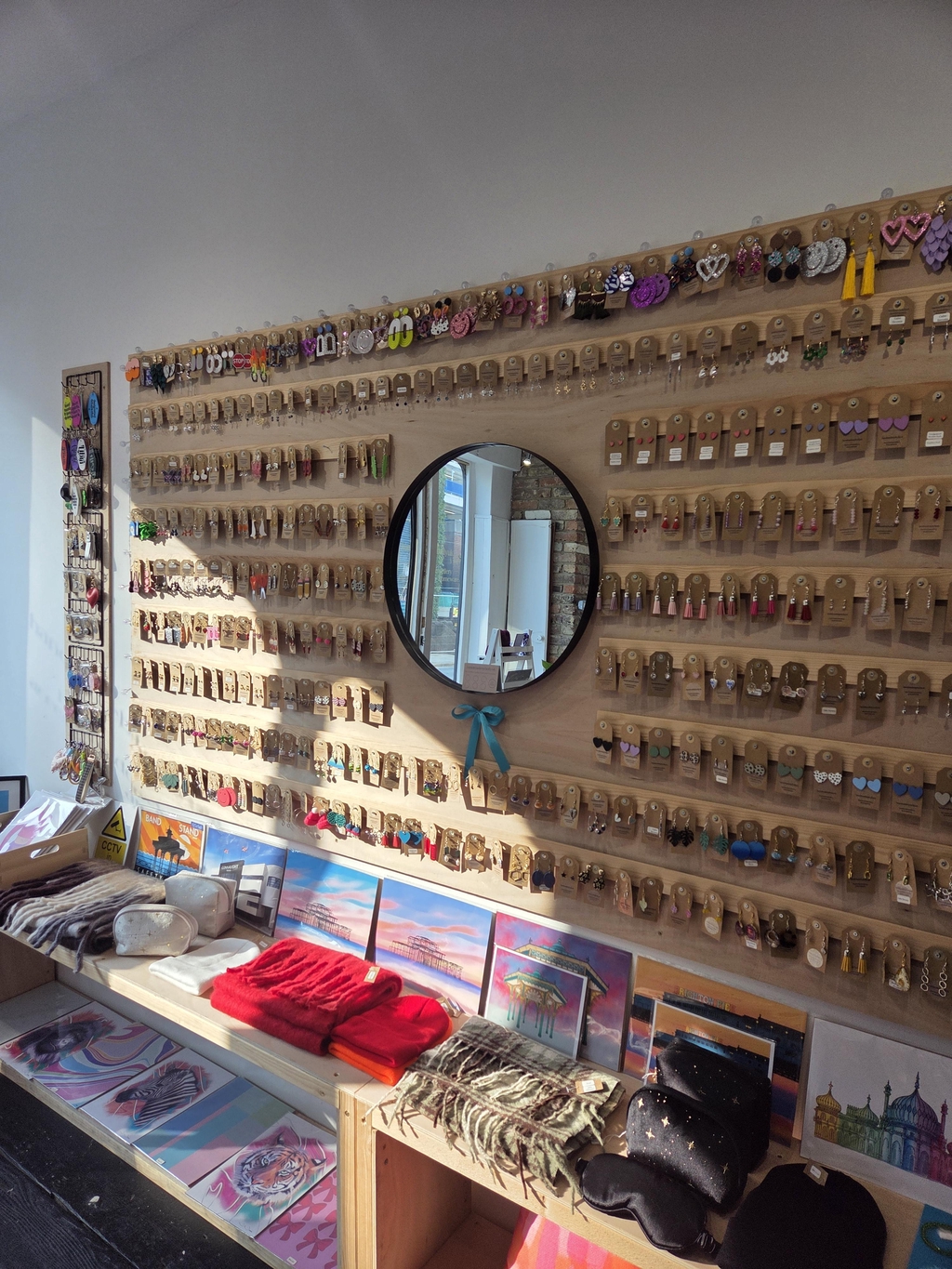Inside View Of The Handmadebyhollyuk Earring Wall Inside Handmadebyhollyuk & Friends In Worthing Which Is A Curated Handmade Gift Shop