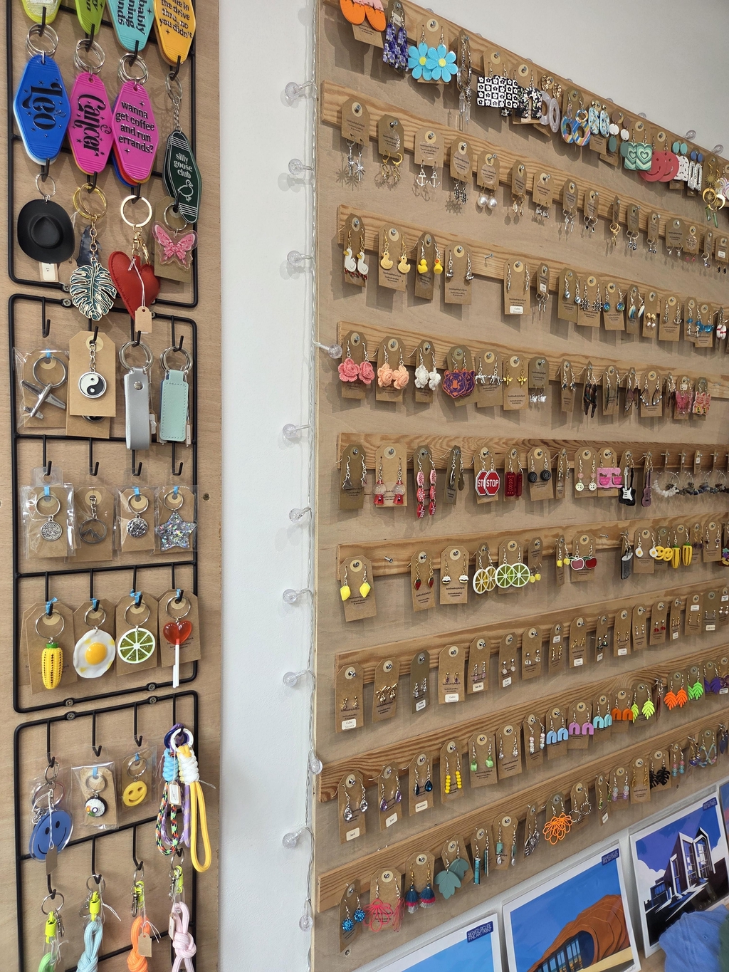 Inside View Of The Handmadebyhollyuk Earring Wall Inside Handmadebyhollyuk & Friends In Worthing Which Is A Curated Handmade Gift Shop