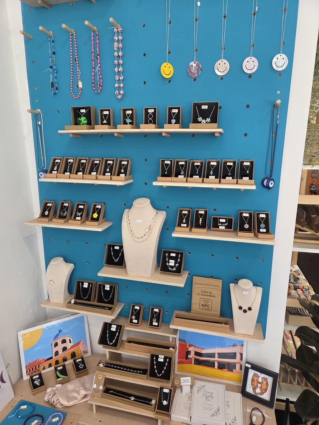 Inside View Of The Handmadebyhollyuk Necklace Wall Inside Handmadebyhollyuk & Friends In Worthing Which Is A Curated Handmade Gift Shop