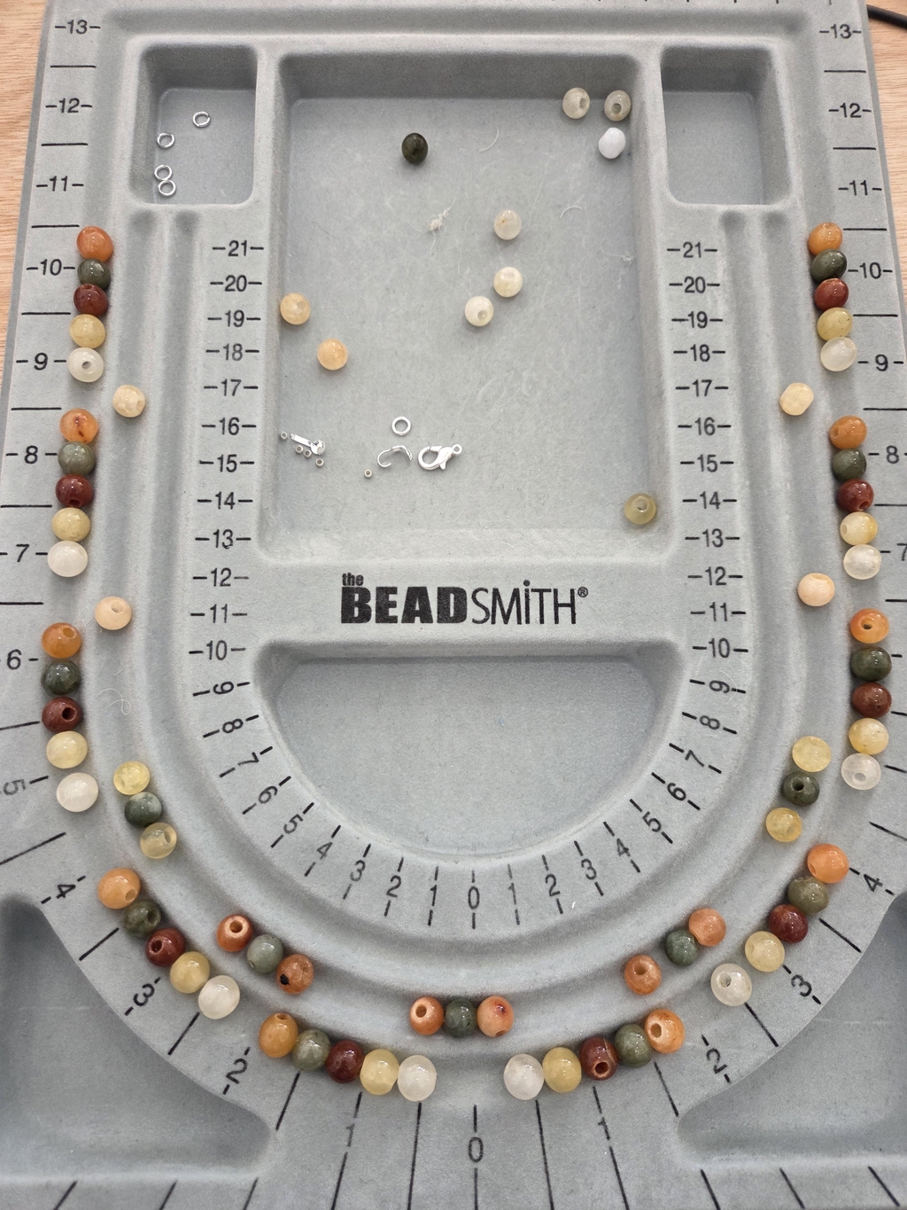 Beads On A Beading Board In A Jewellery Making Studio In Worthing