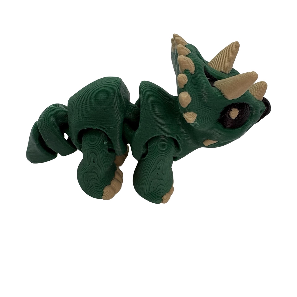 articulated body, legs and tail give the dinosaur plenty of movement, while the large frill and three-horn design make it instantly recognisable.